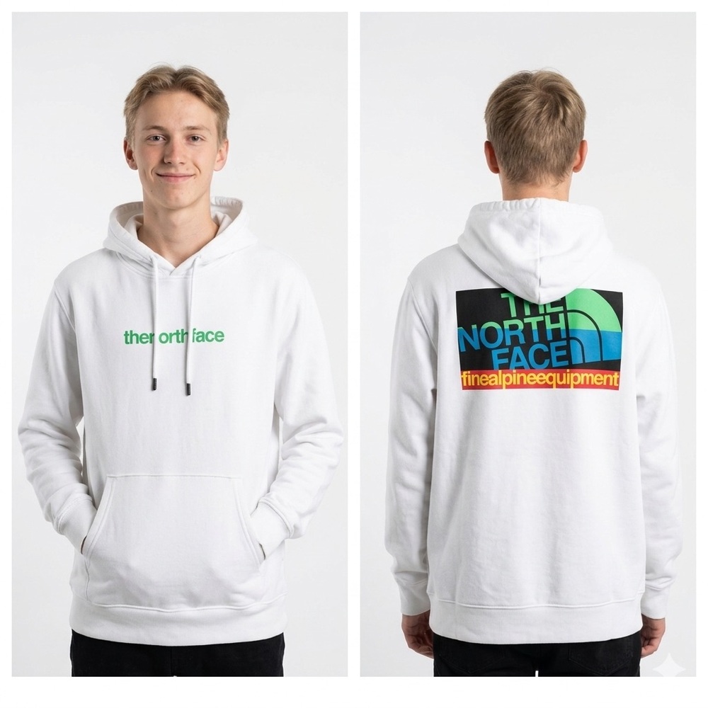AUTHENTIC The North Face "fine alpine equipment" Hooded Sweatshirt - White - L